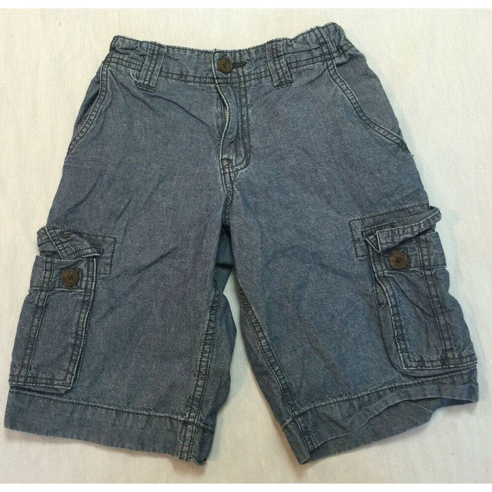 ARIZONA JEANS BOYS 100% COTTON CARGO SHORTS SIZE 12 ADJ WAIST